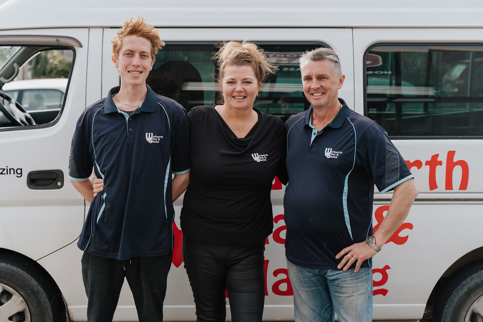 The Warkworth Glass team in front of the signwritten van